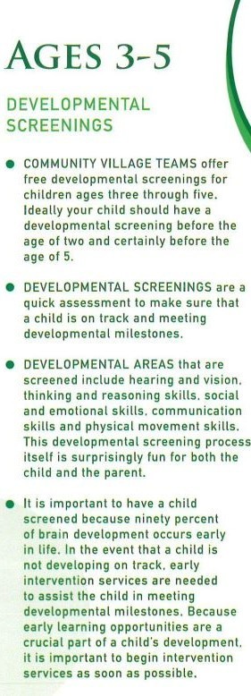 Developmental Screening Information